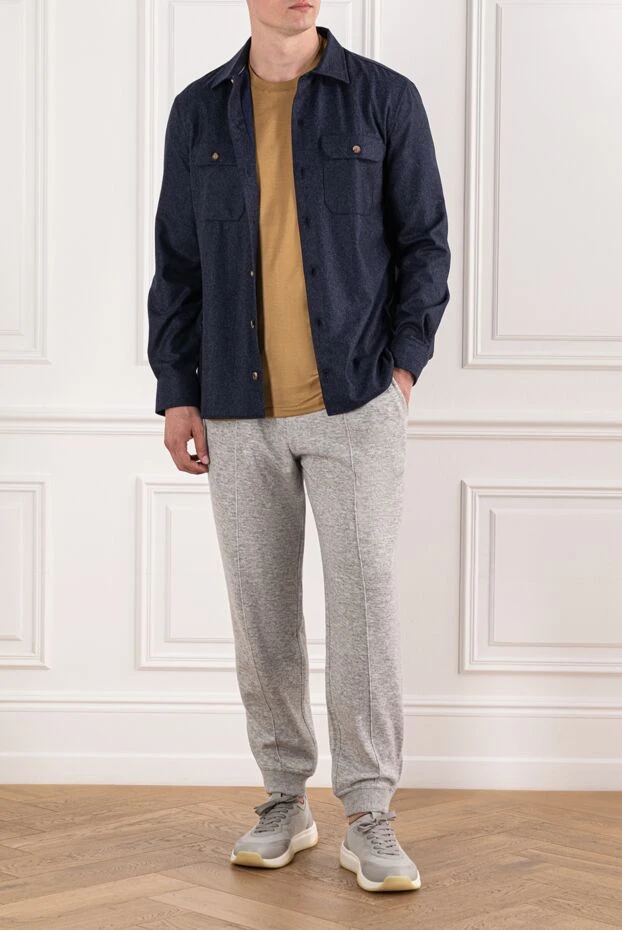 Cesare di Napoli men's cotton t-shirt in mustard yellow with a soft texture 190779 - photo 2