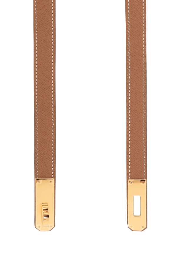 Hermes ремень kelly 18 бежевый из телячьей кожи epsom 190784 - фото 2