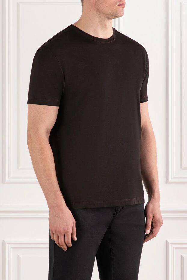 Cesare di Napoli t-shirt made of deep brown cotton 190825 - photo 3