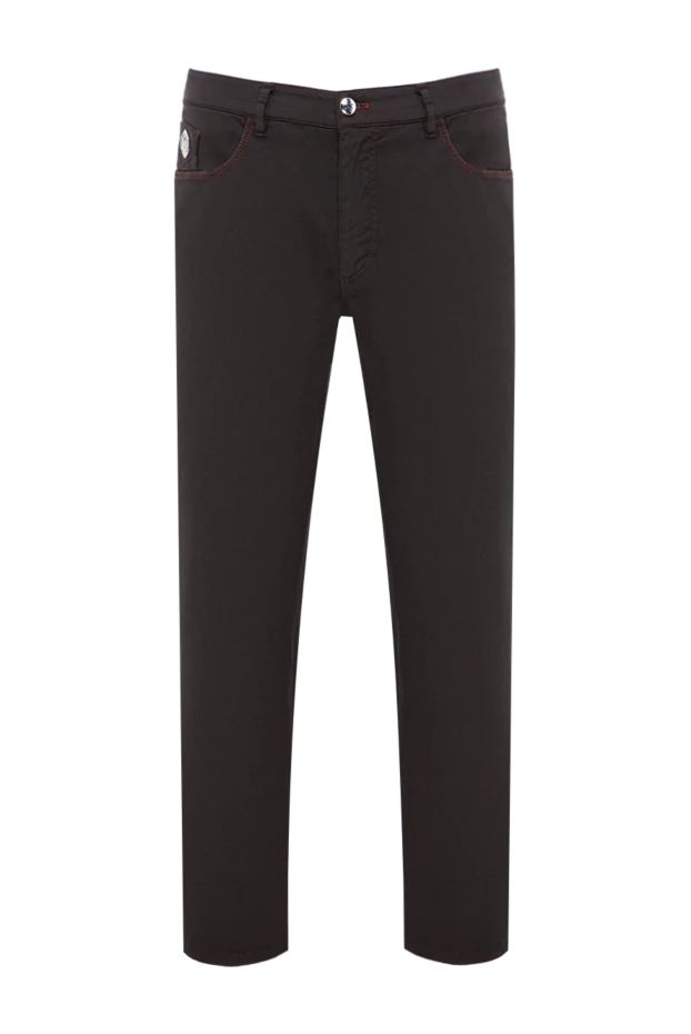 Zilli men's brown jeans with decorative red stitching 190831 - photo 1