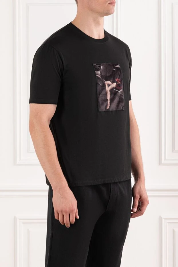 Limitato black cotton t-shirt with an art photo print 190832 - photo 3