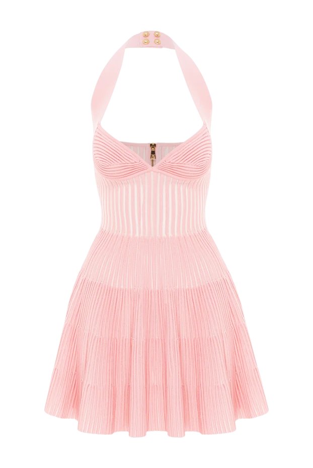 Balmain pink a-line textured jersey dress 190839 - photo 1