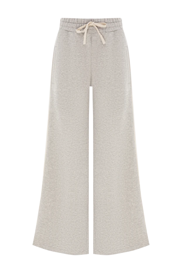 Women's gray wide-leg sweatpants with lurex - photo 1