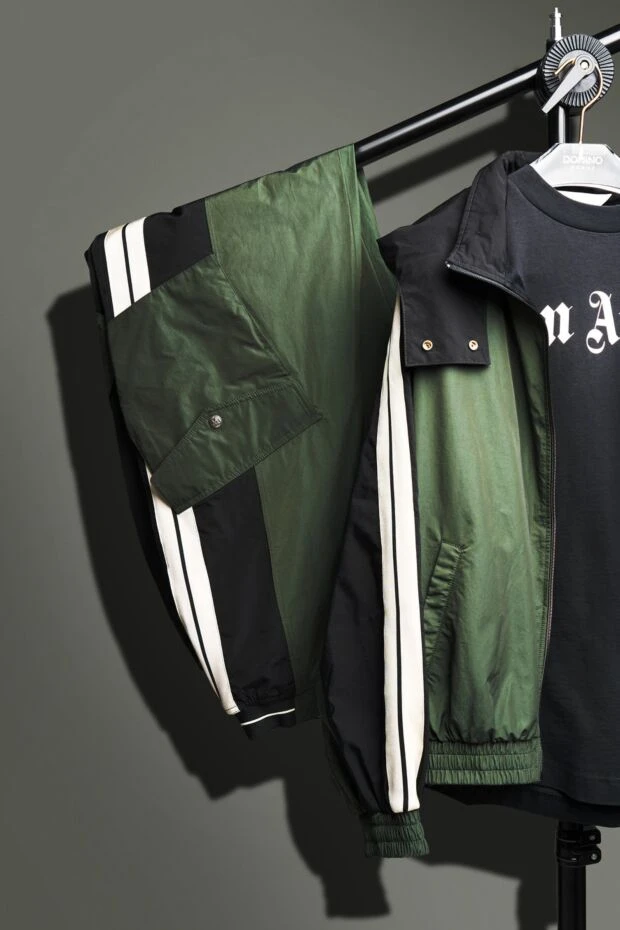 Palm Angels oversized green suit with stripes and voluminous pockets 190854 - photo 3