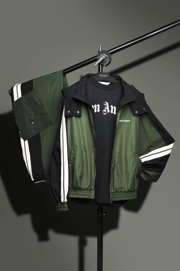 Palm Angels oversized green suit with stripes and voluminous pockets 190854 - photo 2