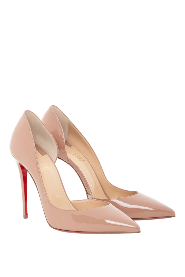Christian Louboutin женские туфли iriza из лакированной телячьей кожи нежно-бежевого цвета 190861 - фото 2