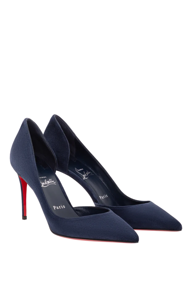 Christian Louboutin туфли-лодочки iriza из темно-синего бархата zaffiro 190863 - фото 2