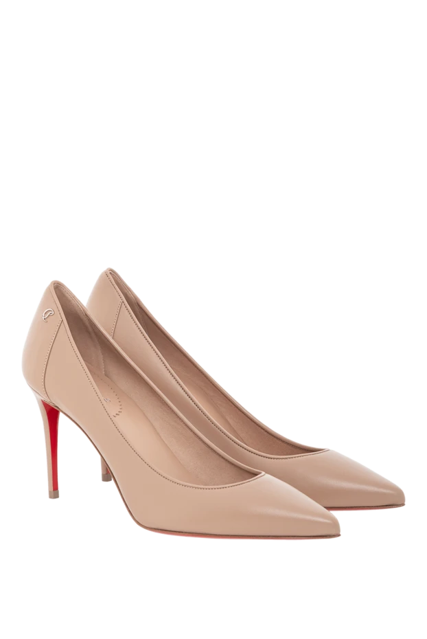 Christian Louboutin изящные бежевые туфли sporty kate в городском стиле из кожи ягненка наппа 190864 - фото 2
