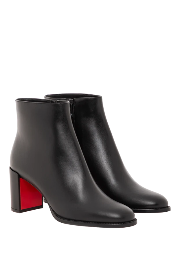 Christian Louboutin adoxa 70 women's ankle boots in black calfskin with a red accent 190867 - photo 2
