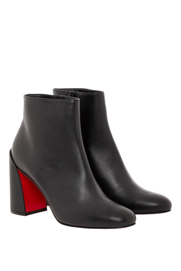 Christian Louboutin adoxa 85 women's ankle boots in black calfskin with a red accent 190868 - photo 2