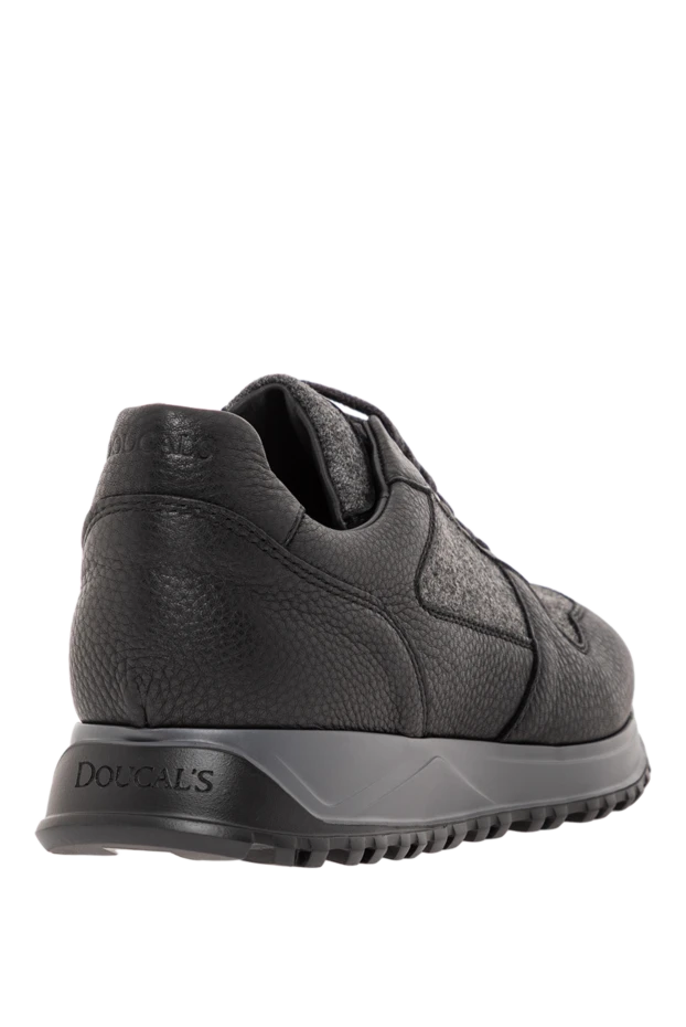 Doucal`s black sneakers with wool inserts and leather elements 190872 - photo 3