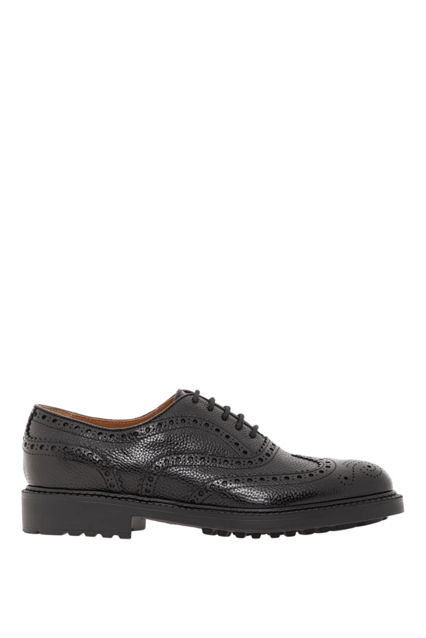 Black leather lace-up shoes - photo 1