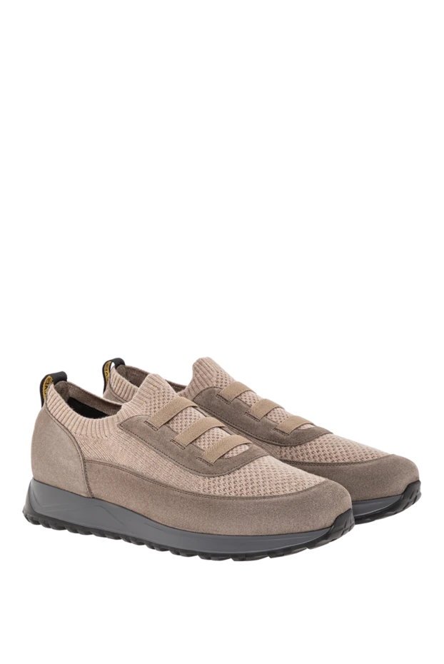 Doucal`s men's lightweight beige sneakers with elastic uppers 190892 - photo 3