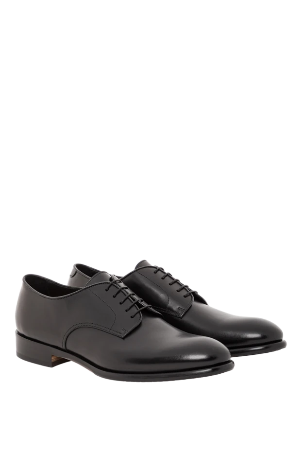 Doucal`s black business oxfords with a glossy finish 190896 - photo 2