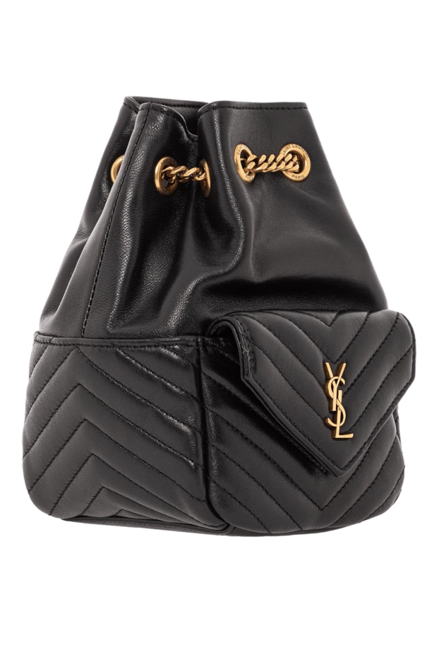 Saint Laurent joe black quilted leather backpack with logo 190909 - photo 3