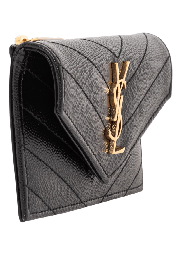 Saint Laurent cassandre black leather business card case 190921 - photo 2