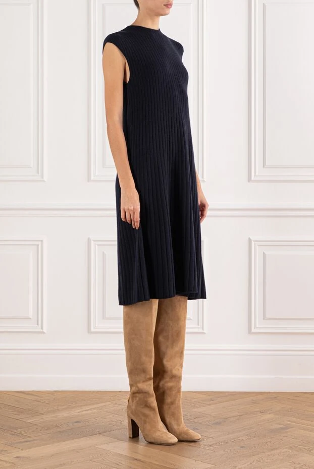 Loro Piana black ribbed cashmere dress with a flared silhouette 190971 - photo 3