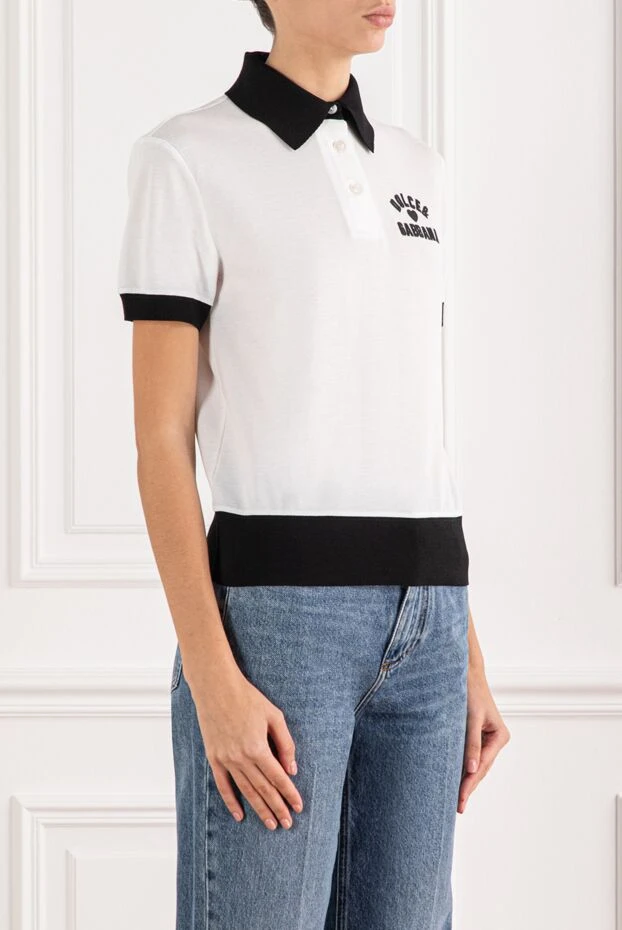 Dolce & Gabbana cropped cotton pique polo shirt with embroidered dg logo 190976 - photo 3