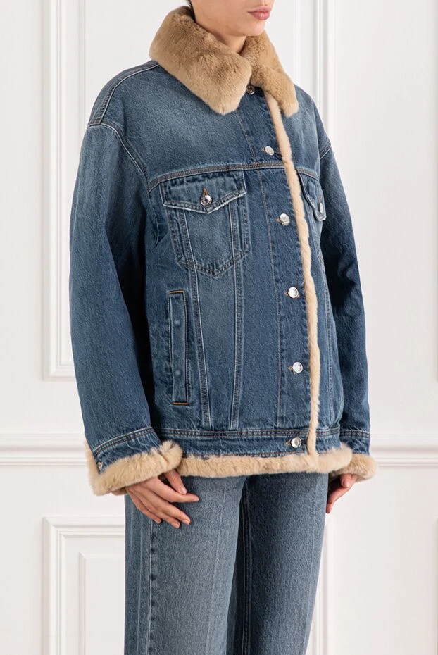 Dolce & Gabbana oversized denim fur-lined jacket with chest pockets 190995 - photo 3