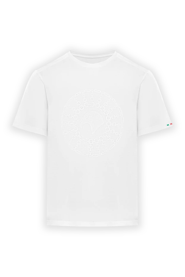 White cotton T-shirt with 3D embossing at the center - photo 1
