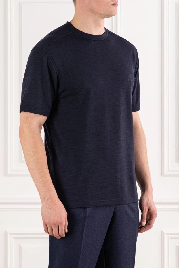 Stefano Ricci dark blue t-shirt with embroidery on the chest 191072 - photo 3