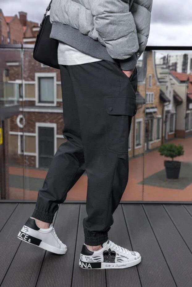 Кроссовки Portofino из телячьей кожи белые с цифровой печатью - фото 2