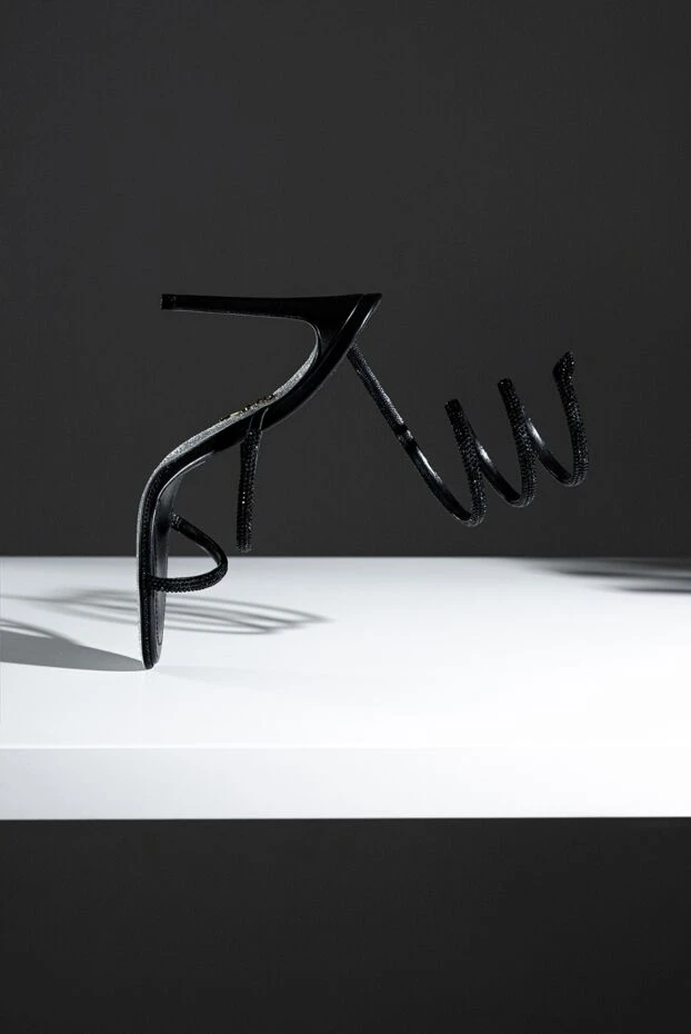 Rene Caovilla cleo black stiletto sandals with signature snake pattern 191272 - photo 2