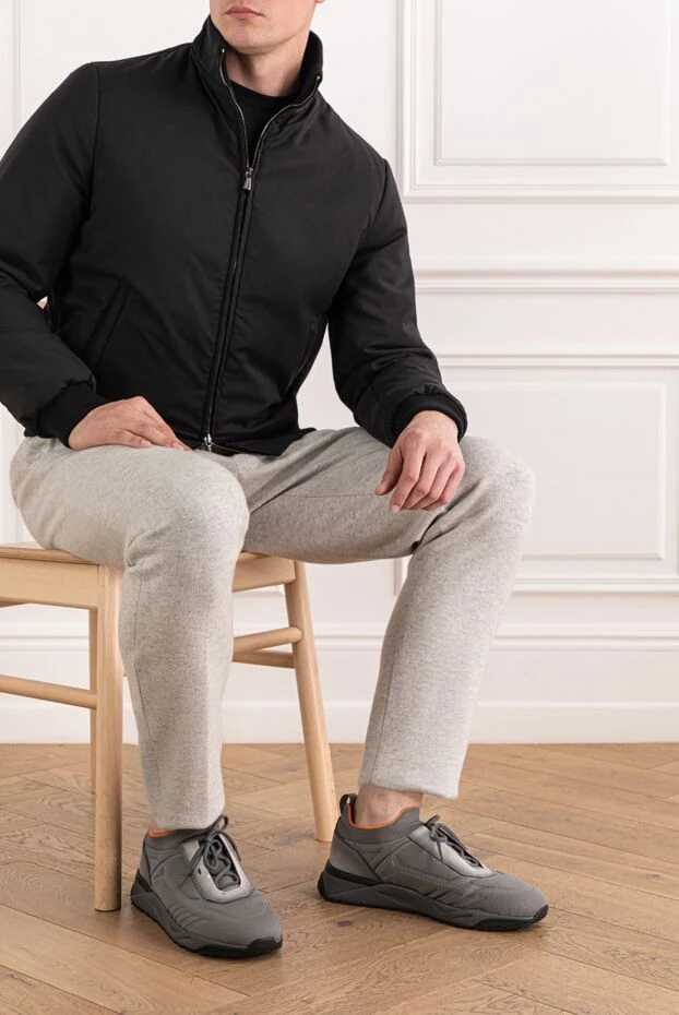 Santoni lightweight textile sneakers with reinforced inserts and a shock-absorbing sole 191290 - photo 2