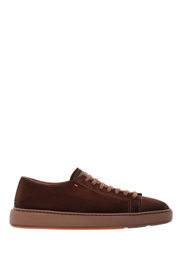 Santoni men's brown suede lace-up sneakers 191291 - photo 1