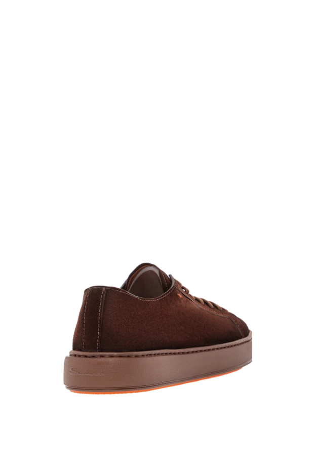 Santoni men's brown suede lace-up sneakers 191291 - photo 3