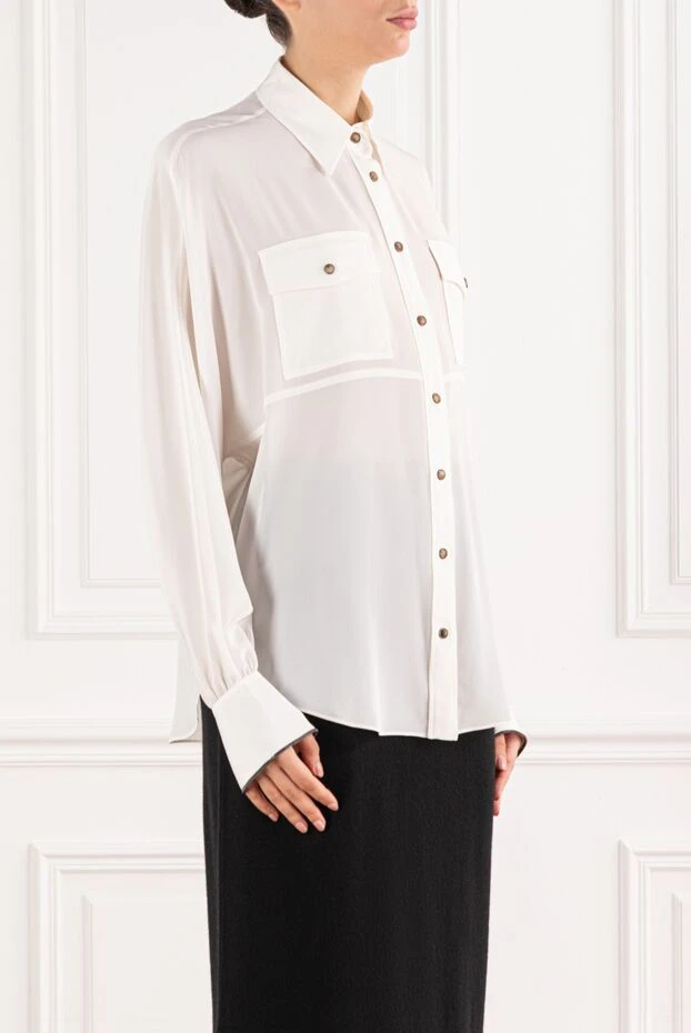 Brunello Cucinelli silk shirt with snap fastening and chest pockets 191296 - photo 3