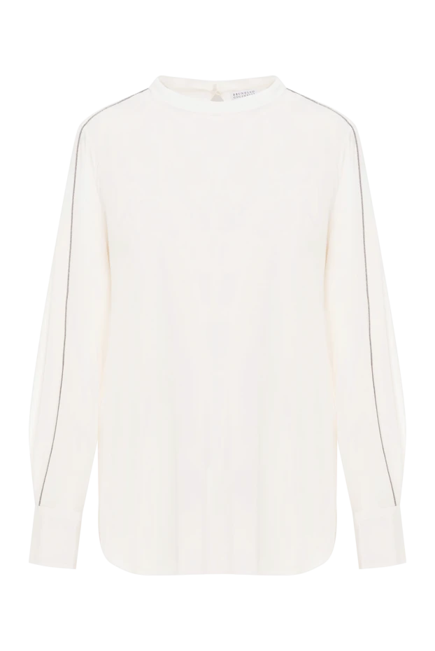 Brunello Cucinelli silk shirt with patch pockets and bronze-tone buttons 191297 - photo 1