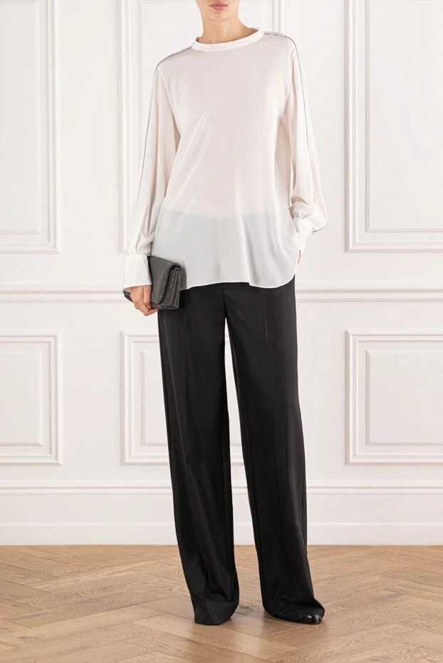 Brunello Cucinelli silk shirt with patch pockets and bronze-tone buttons 191297 - photo 2
