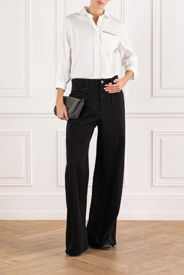 Brunello Cucinelli women's long-sleeved shirt with pocket embellishment 191304 - photo 2