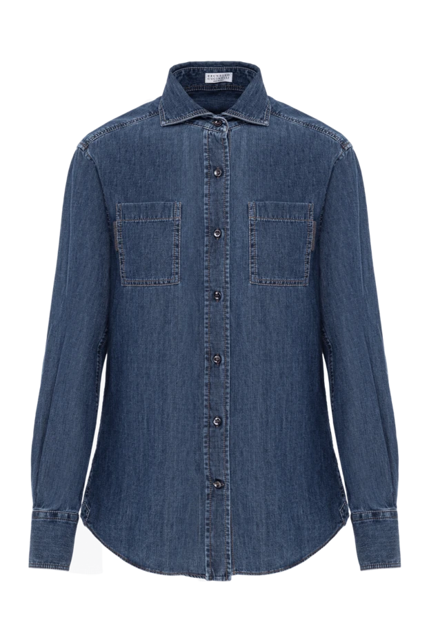 Brunello Cucinelli soft cotton denim shirt with patch pockets 191305 - photo 1