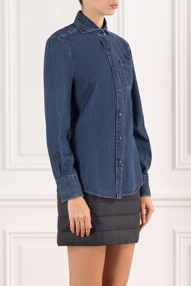 Brunello Cucinelli soft cotton denim shirt with patch pockets 191305 - photo 3