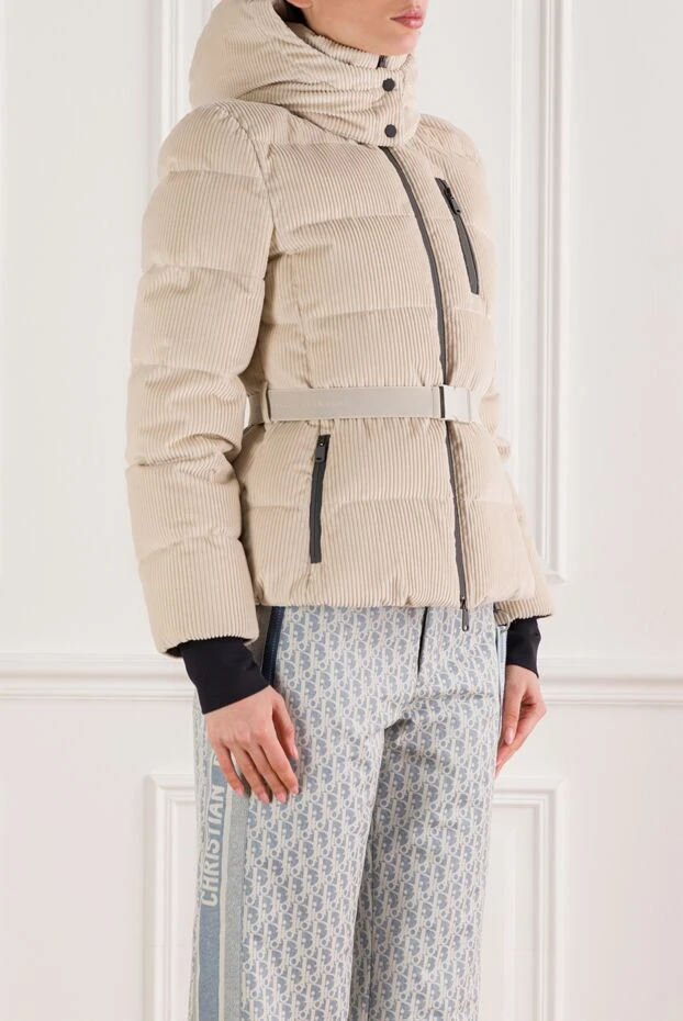 Brunello Cucinelli жіночий кремовий пуховик із бавовняного вельвету з наповнювачем із гусячого пуху 191317 - фото 3