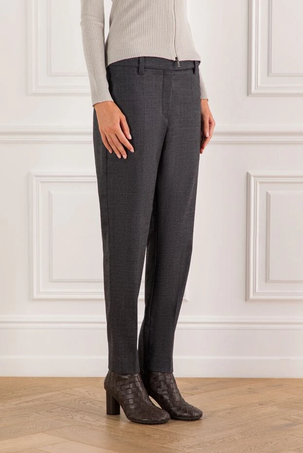 Brunello Cucinelli класичні вовняні штани на кожен день 191324 - фото 3