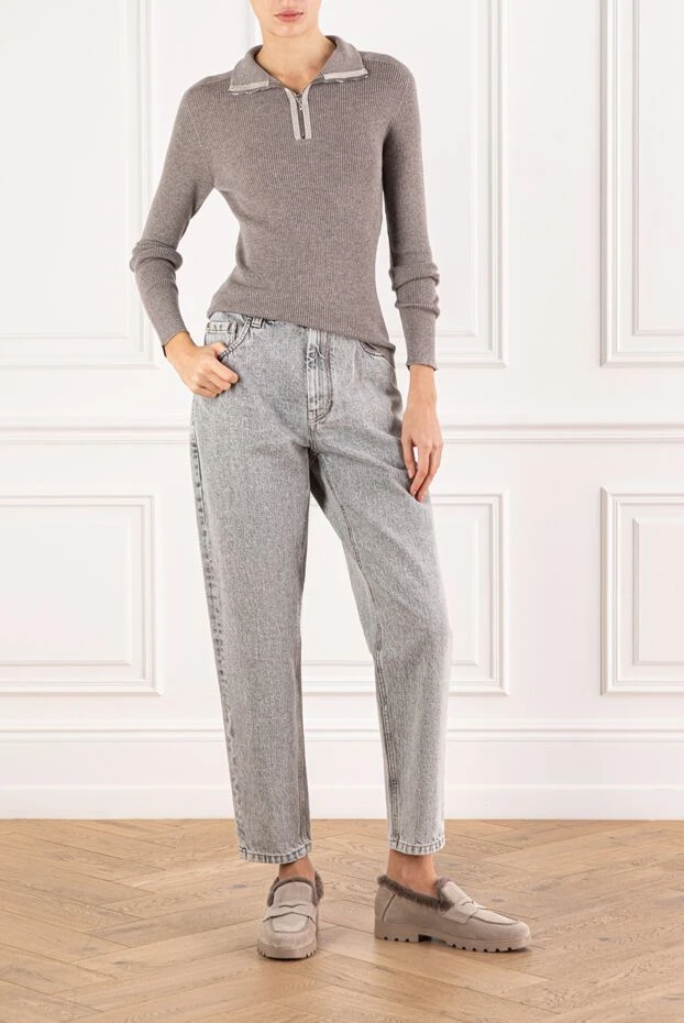 Brunello Cucinelli базові джинси з бавовни із завуженими штанинами 191327 - фото 2