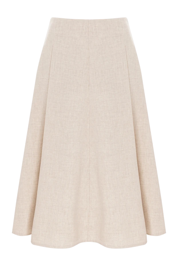 Brunello Cucinelli расклешенная юбка миди из шерсти и кашемира бежевого цвета 191330 - фото 1