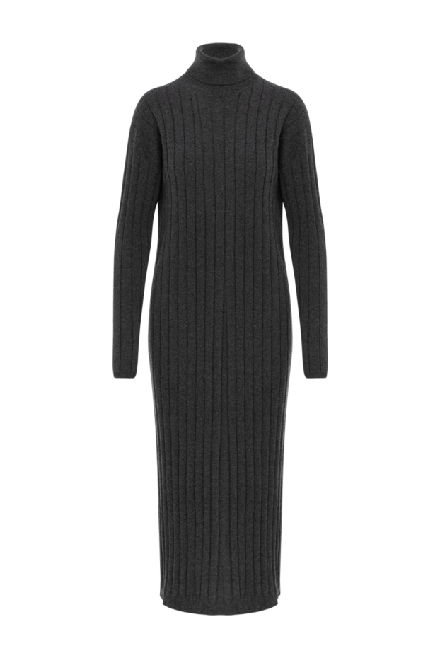Brunello Cucinelli knitted grey cashmere dress with a textured knit effect 191340 - photo 1