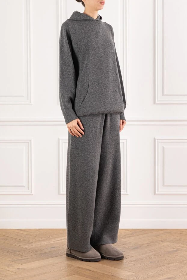 Brunello Cucinelli прогулянковий костюм з кашеміру з об'ємним худим і вільним низом 191349 - фото 3