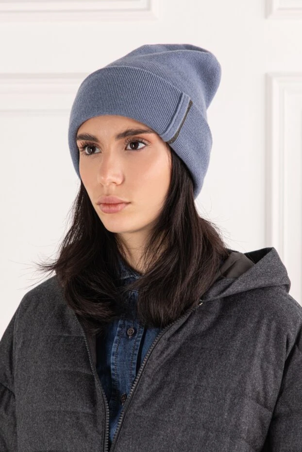 Brunello Cucinelli м'яка кашемірова шапка біні щільної в'язки 191350 - фото 2