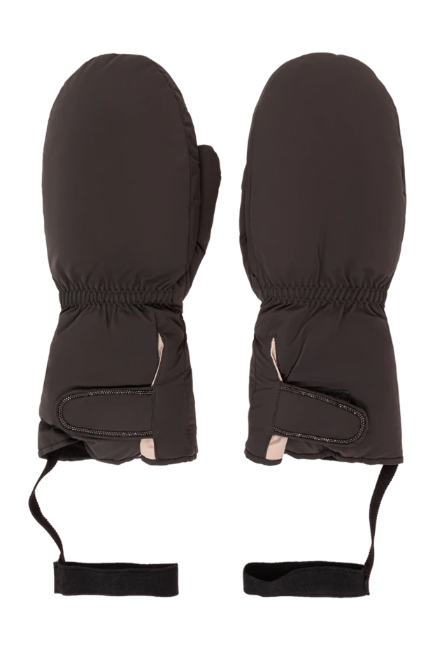 Warm winter mittens with insulation in chocolate brown color - photo 1
