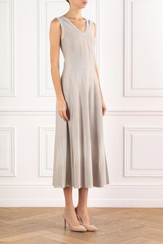 D.Exterior gray dress made of fine knitwear with a shimmering effect 191371 - photo 3