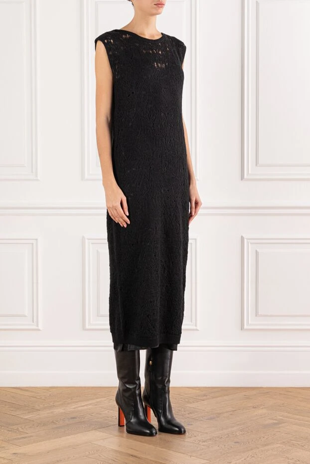 D.Exterior black sleeveless dress with lace texture 191376 - photo 3