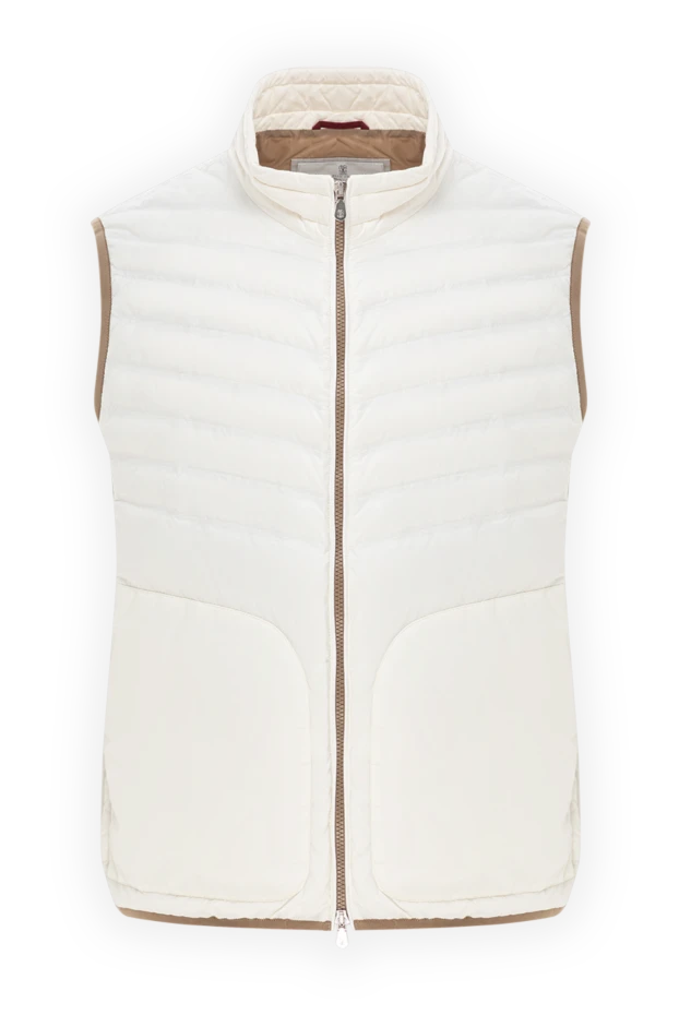 Light-colored zip-up vest with contrasting trim - photo 1