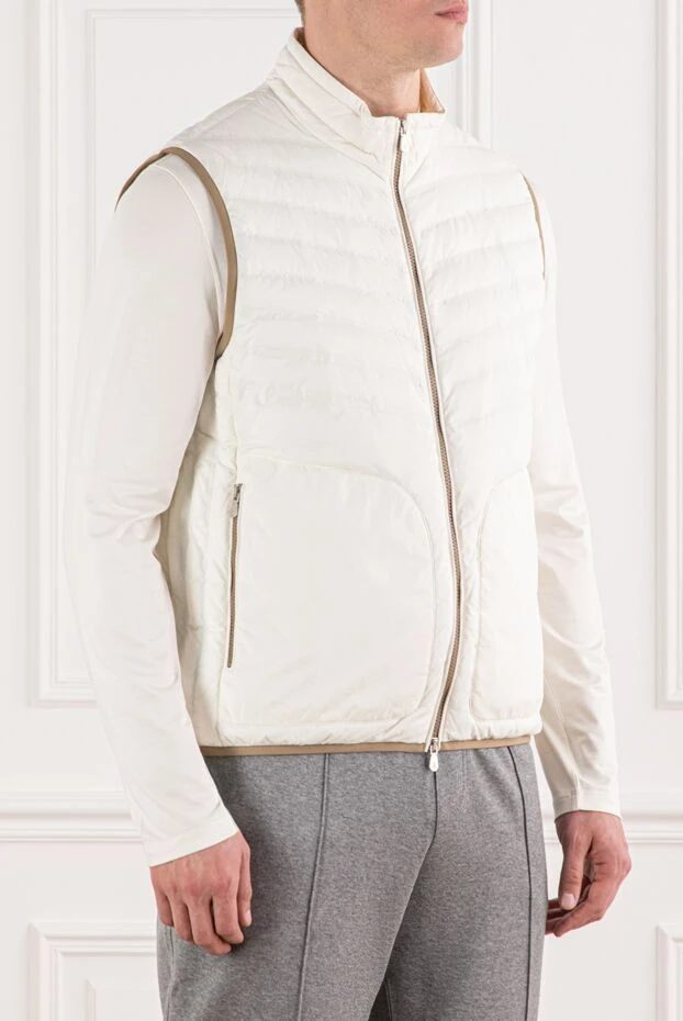 Brunello Cucinelli light-colored zip-up vest with contrasting trim 191401 - photo 3