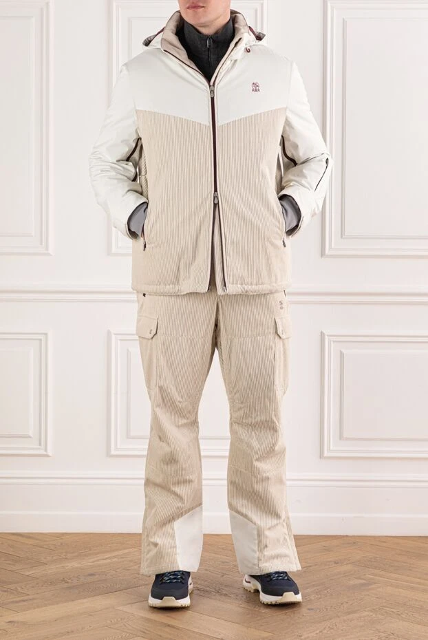 Brunello Cucinelli light-colored cotton and cashmere suit with corduroy inserts and a hood 191405 - photo 2
