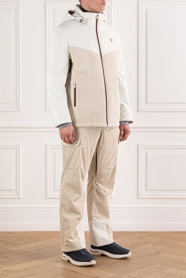 Brunello Cucinelli light-colored cotton and cashmere suit with corduroy inserts and a hood 191405 - photo 3